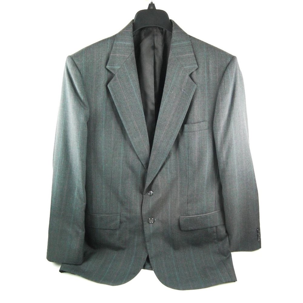 Town Craft Men's 2 Piece Classic Suit Mens 42L Gray Pinstripe 2 Button